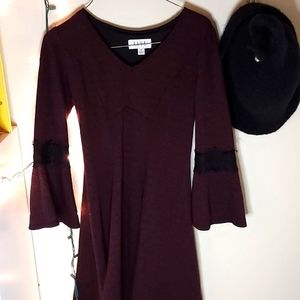 Purple flared sleeve dress